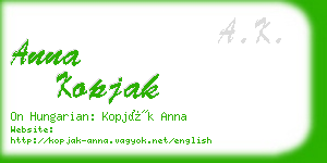 anna kopjak business card